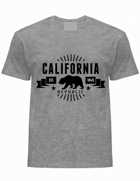 T-Shirt California, grau schwarz günstig kaufen